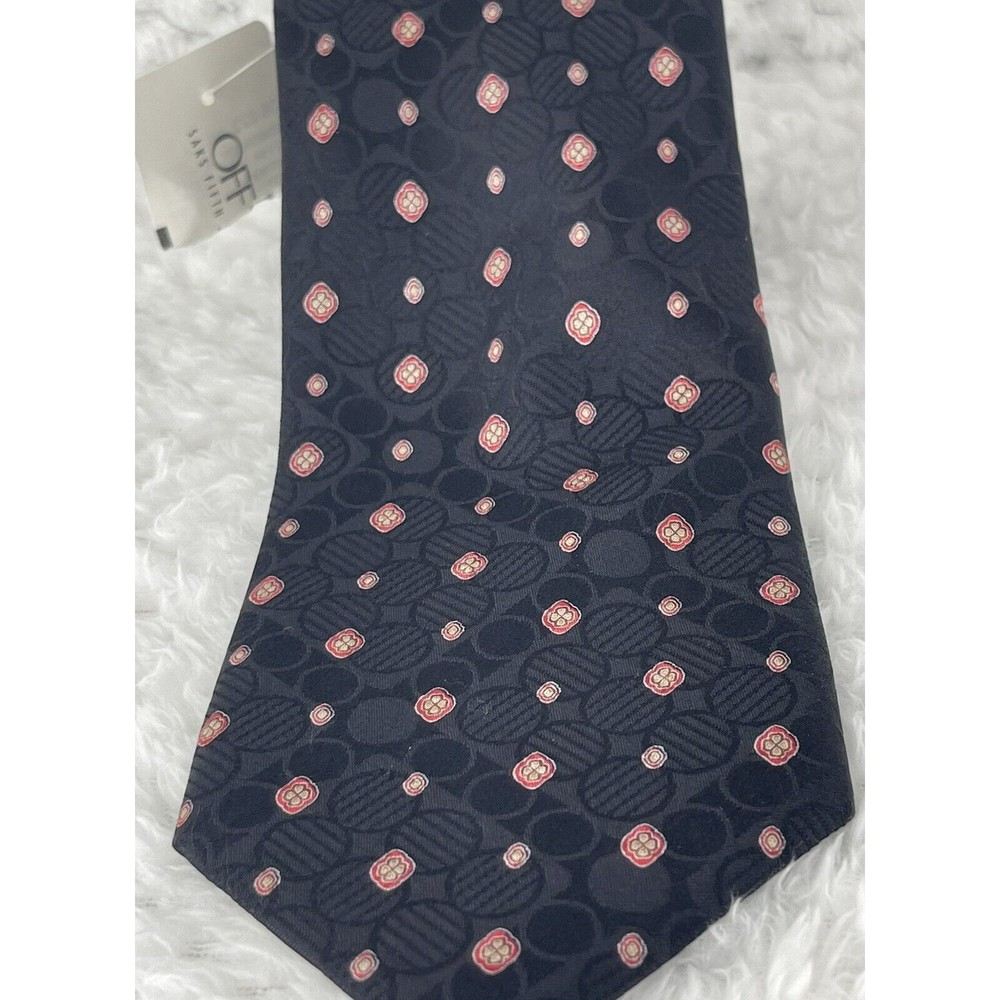 Brioni Men's Black Tie NWT With Pattern Hand Made in Italy